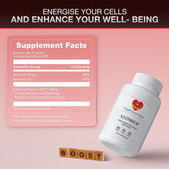 Weight Success Centers NAD+ Power Up glass with pills communicates convenient daily use
