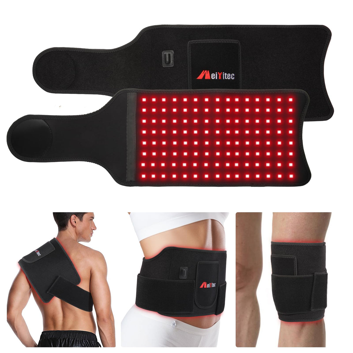 Weiyitec red light therapy belt with 660nm and 850nm coverage for at-home use