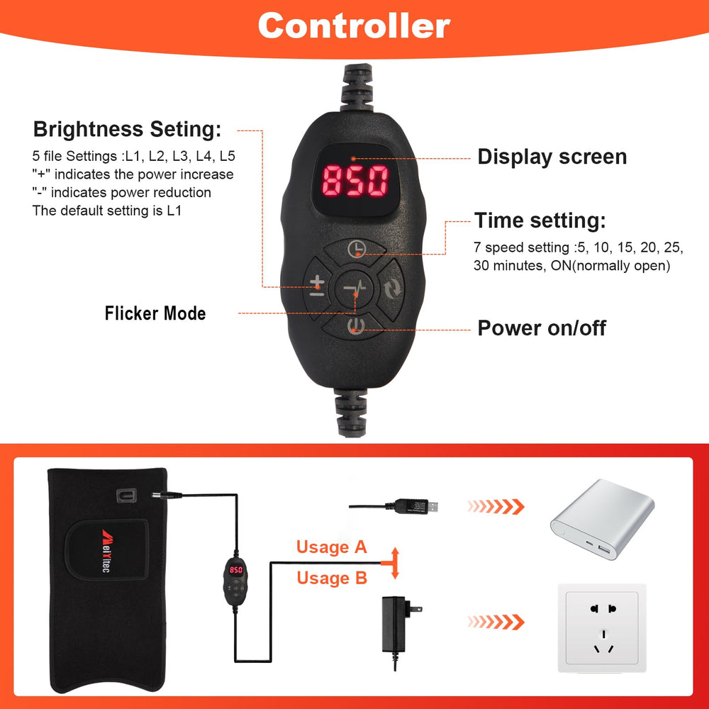 Weiyitec USB-powered belt compatible with computer or wall charger