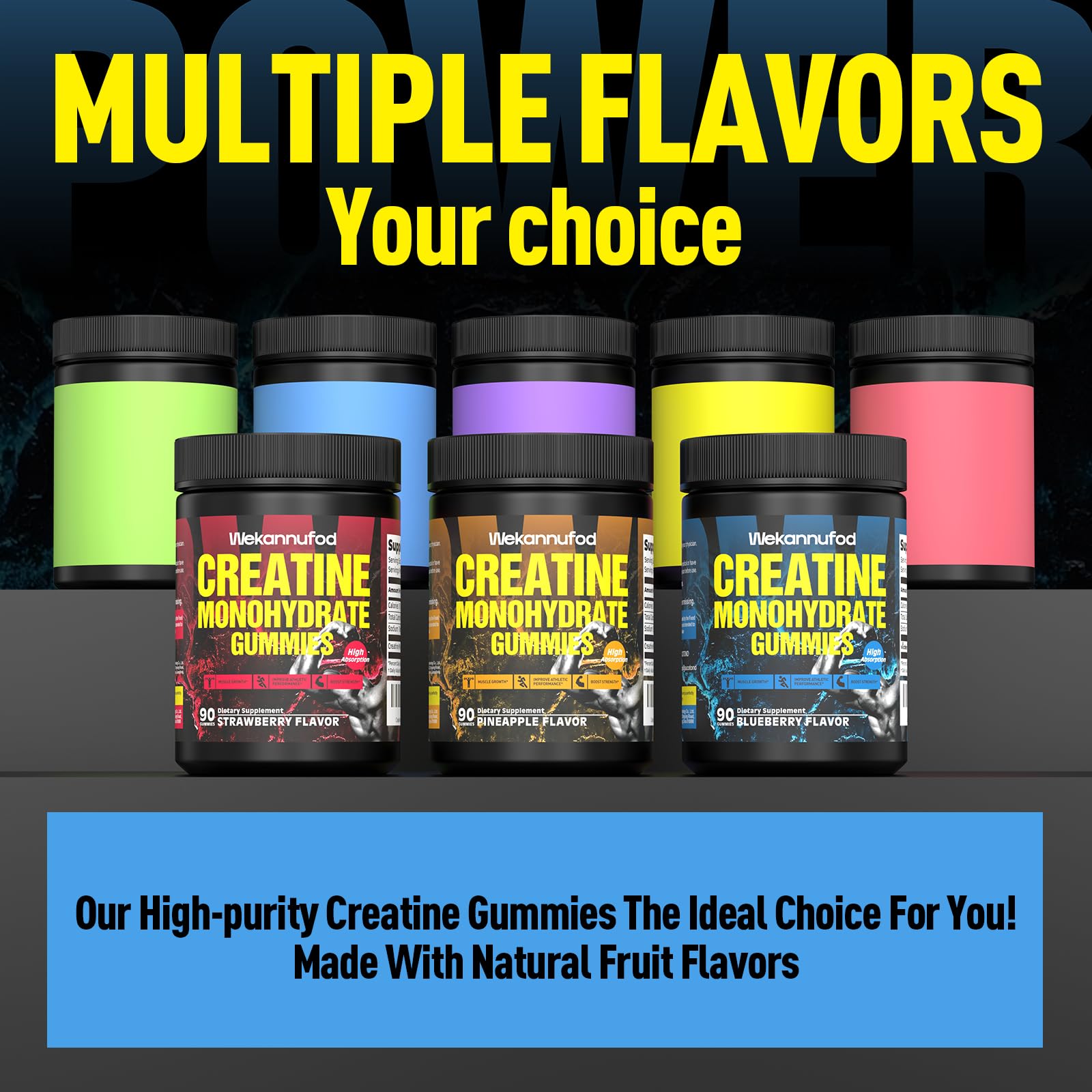 On-the-go bottle for Wekannufod creatine gummies