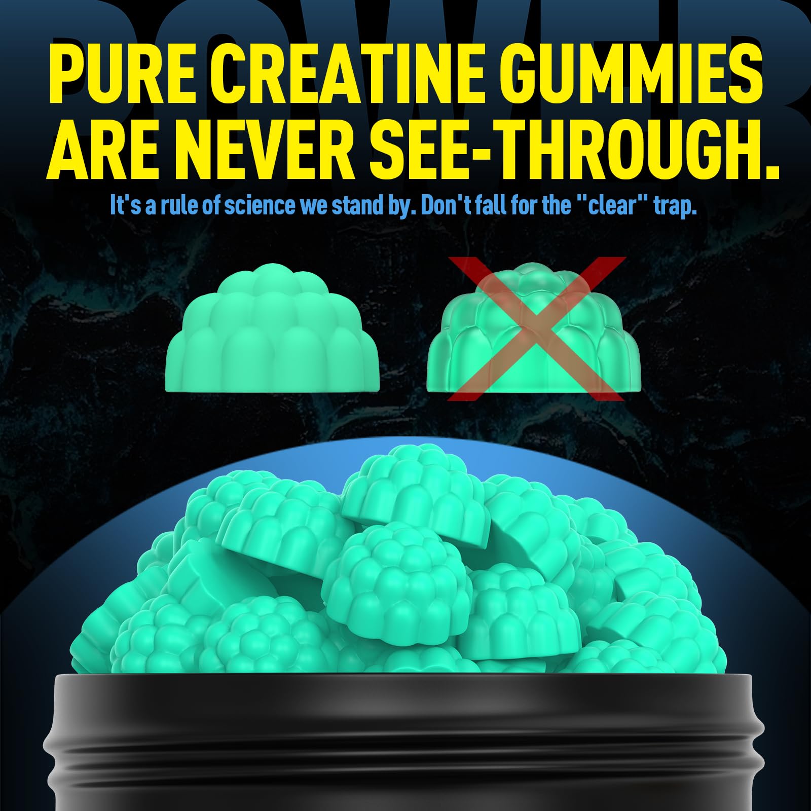 Melting texture close-up showing smooth chew with Wekannufod gummies