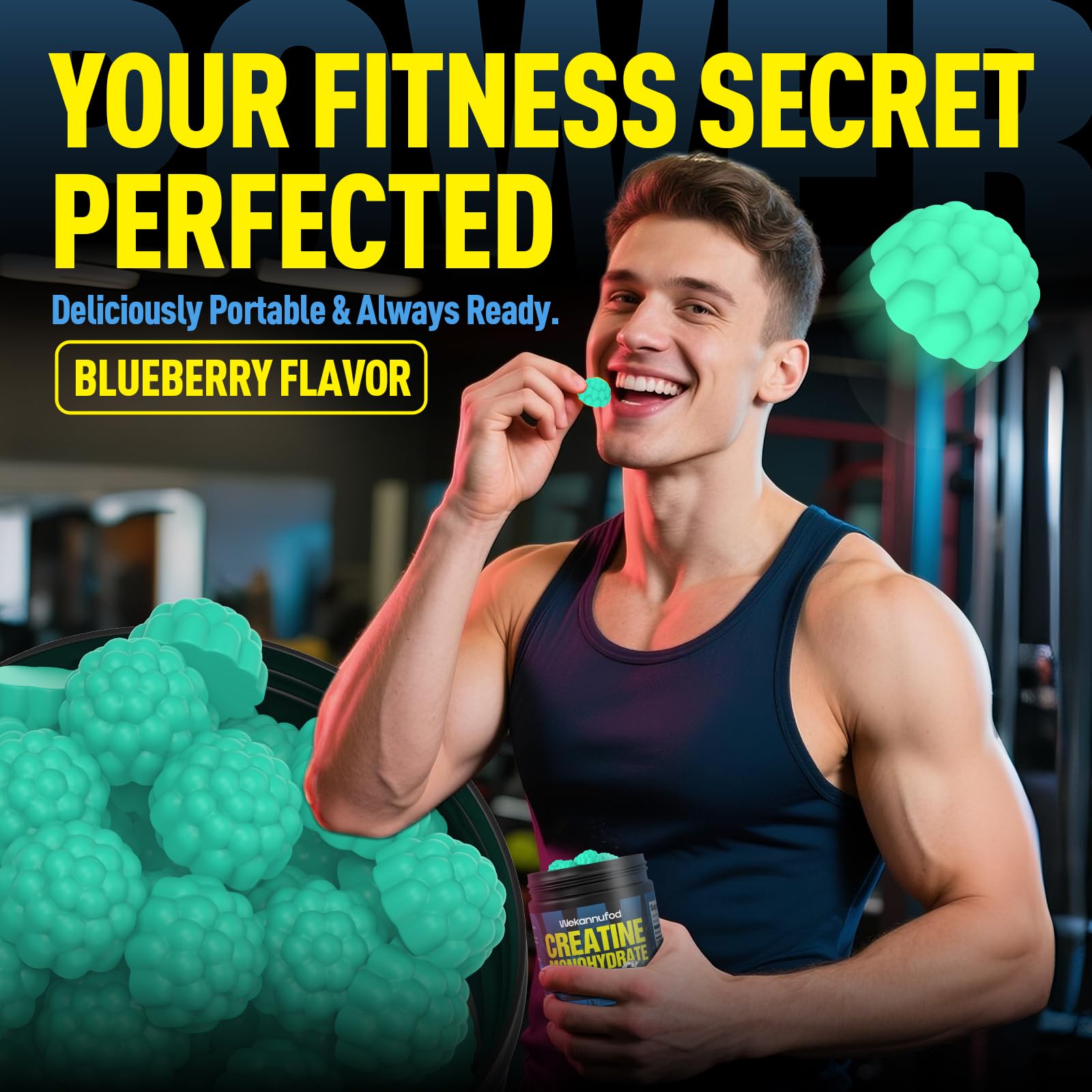 90-count bottle packaging from Wekannufod creatine gummies