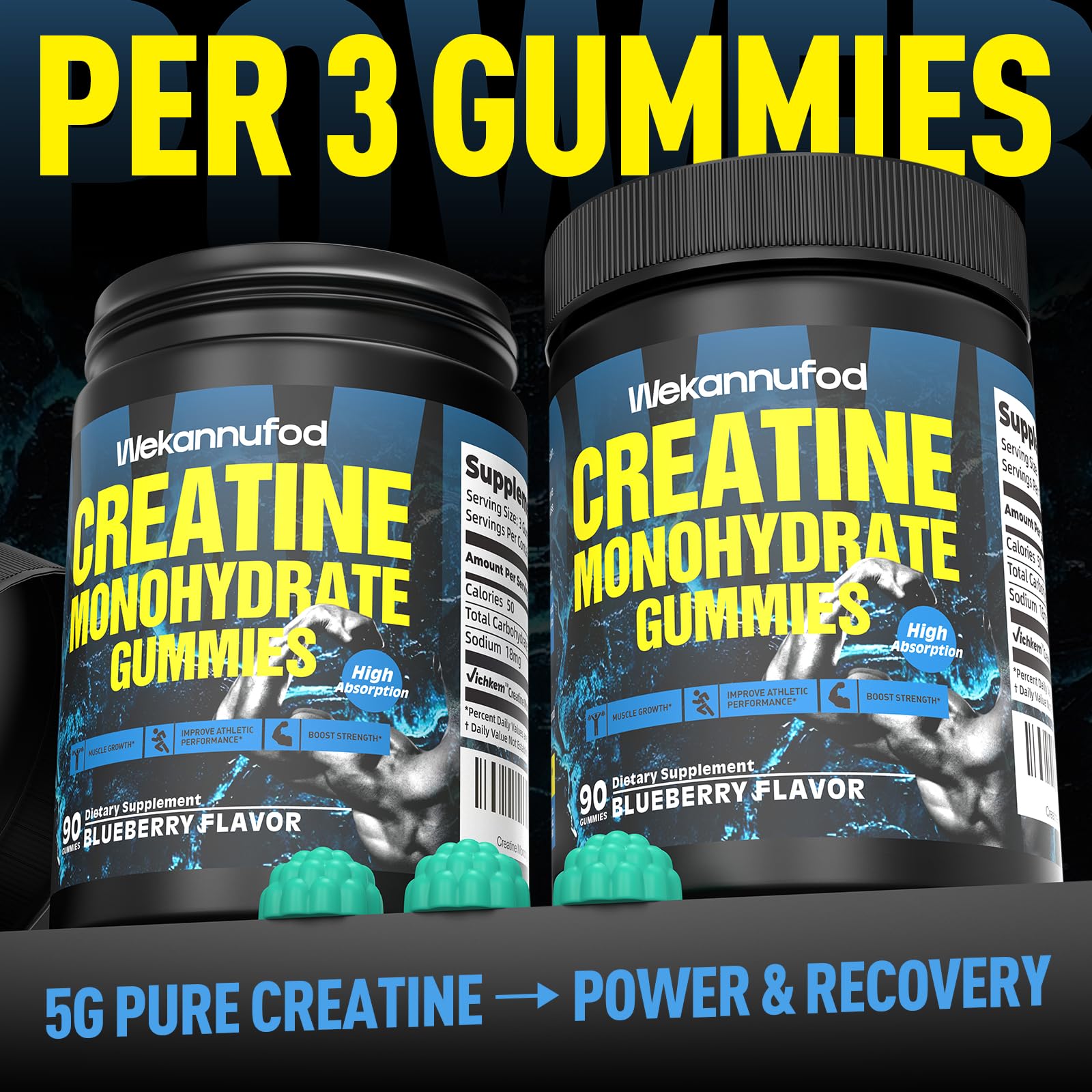 Serving shot demonstrates easy daily intake with gummies