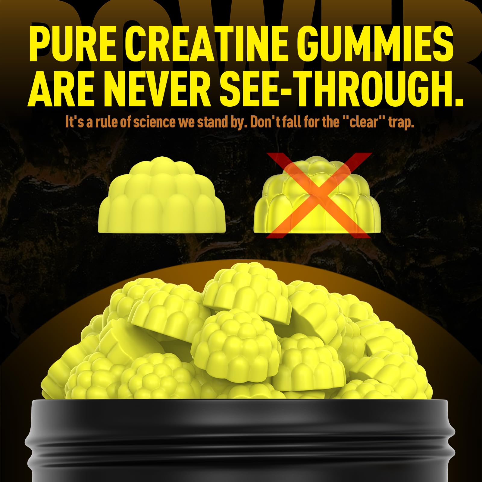 Close up of Wekannufod soft texture melt gummies for easy consumption