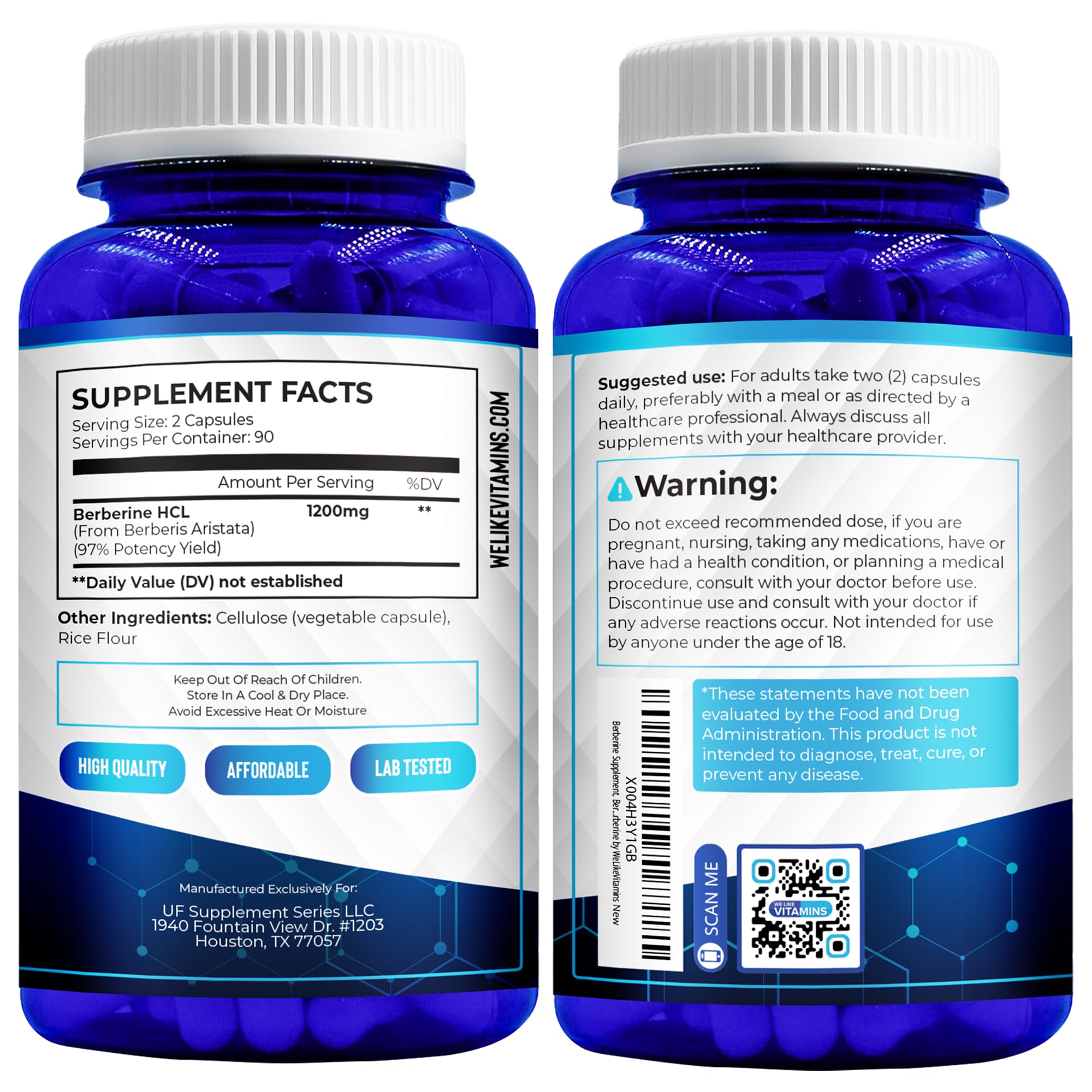 We Like Vitamins 90-day supply label—long-lasting daily wellness.