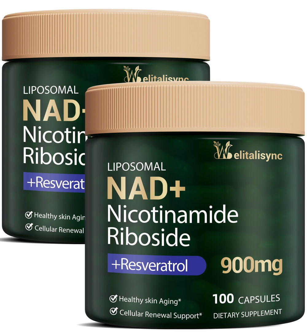Welitalisync Premium NAD+ bottle front view highlighting energy support.