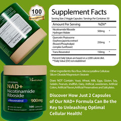 Welitalisync Premium NAD+ bottle side view for convenient daily dosing.