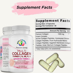 Marine collagen peptides on label suggesting hydration and skin renewal benefits.