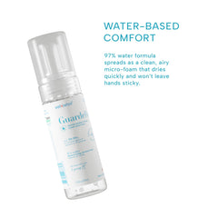 Guardelle hand foam closeup emphasizes smooth, non sticky feel