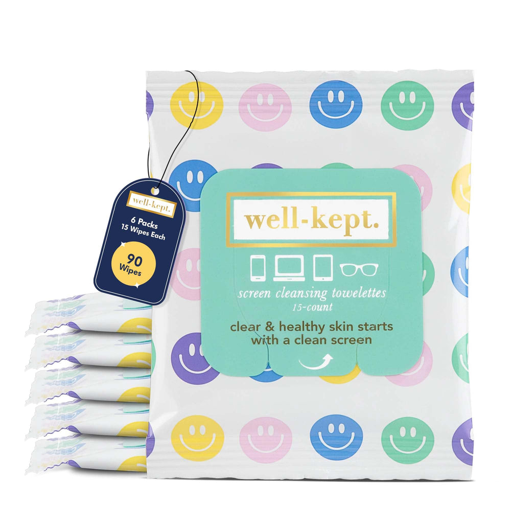 Well-Kept tech lens wipes 6-pack front view for quick on-the-go cleaning