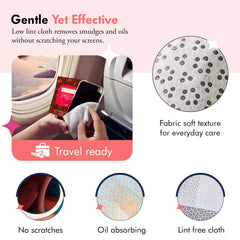 Well-Kept Tech & Lens Wipes delivering streak-free results on glass displays
