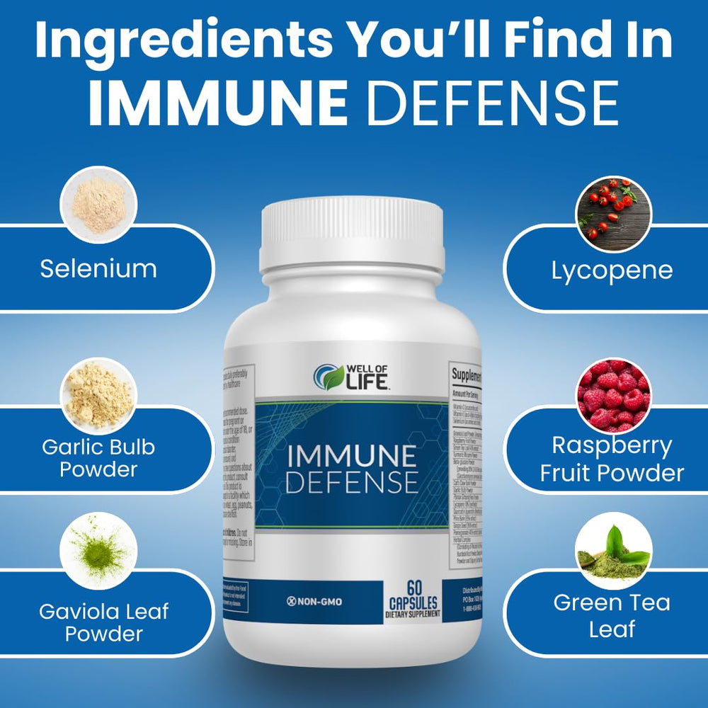 Well of Life Immune Defense 600mg packaging displayed for convenient wellness selection.