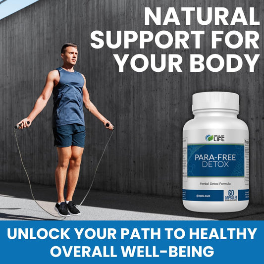 Well of Life Para-Free Detox capsules for a simple daily detox routine.