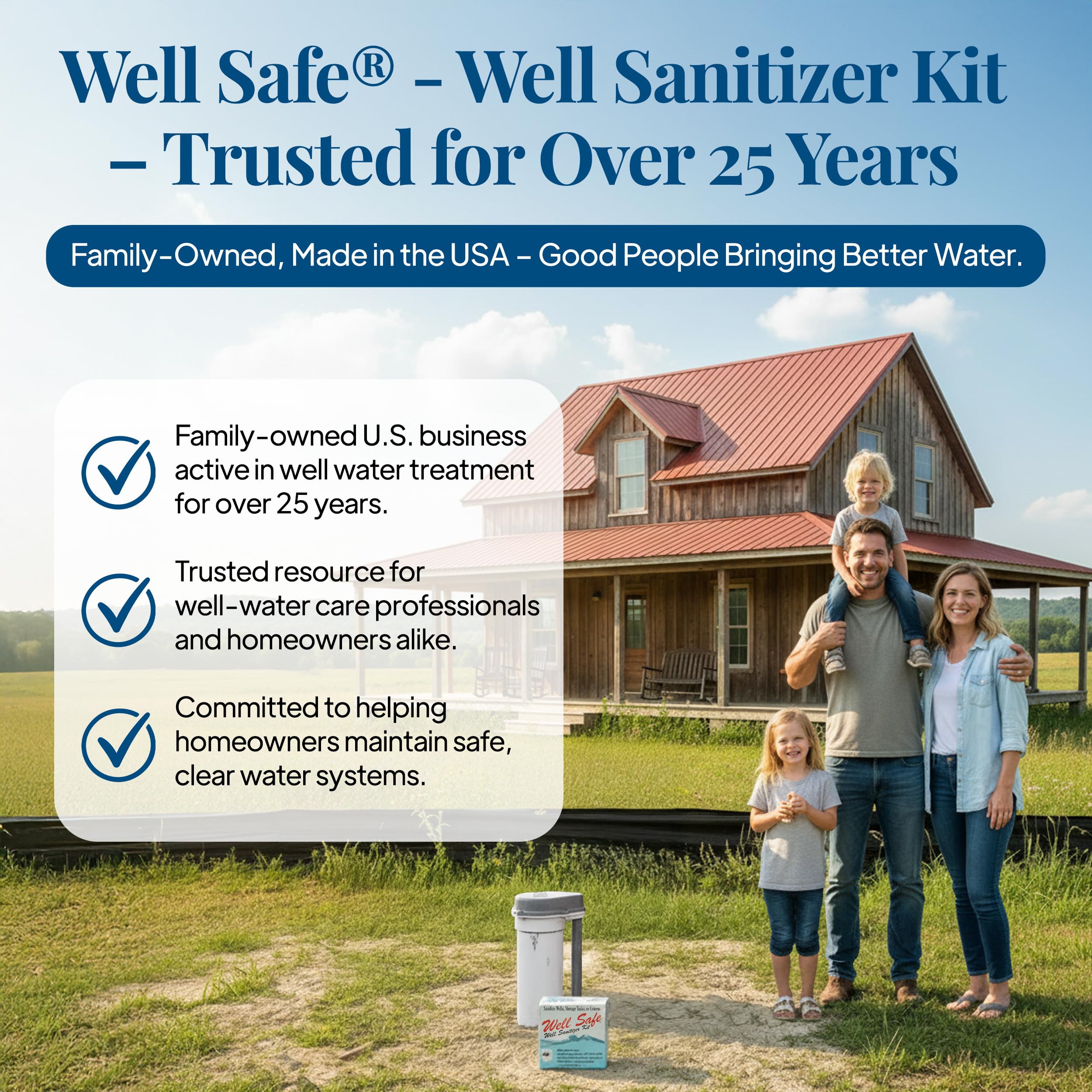 WELL SAFE kit includes BWI pellets for whole-well treatment.