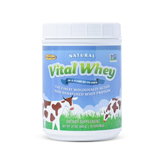Well Wisdom Vital Whey bottle front with grass-fed formula for daily energy support