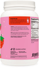 Wellah whey shake in glass, smooth texture ideal for smoothies.