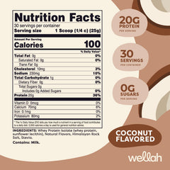 Wellah Protein Your Whey coconut powder dispense, smooth mix for shakes anytime.