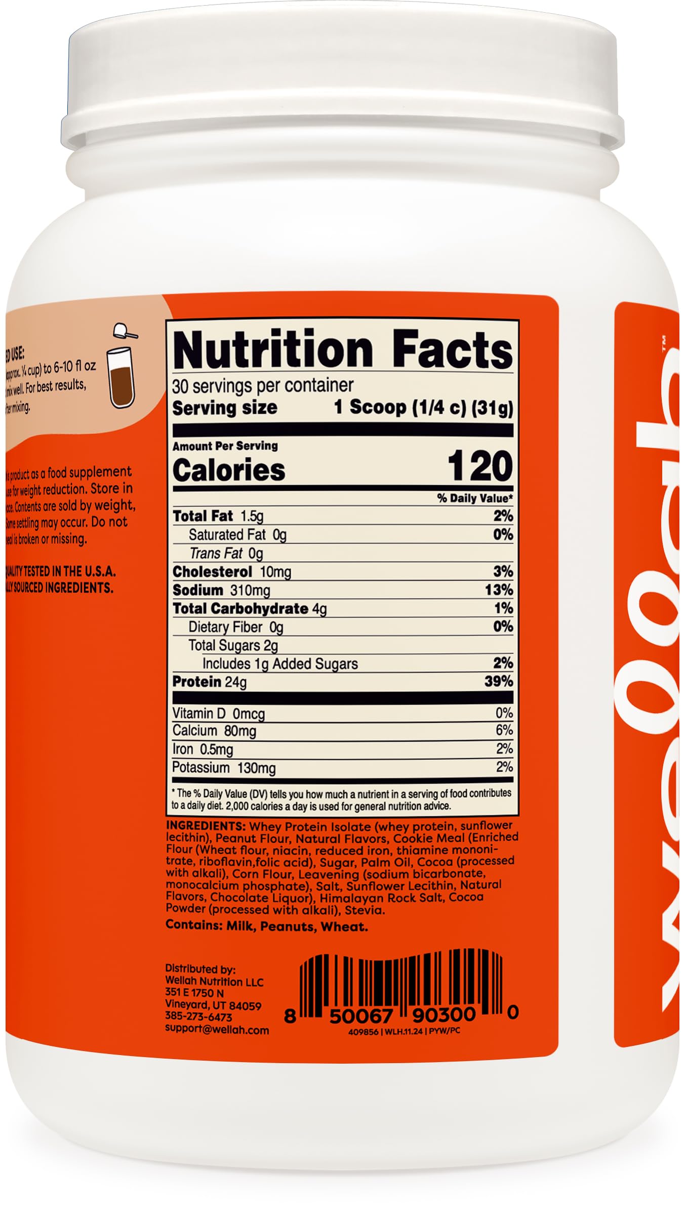 NSF GMP certification badge on Wellah Protein Your Whey packaging indicating quality.