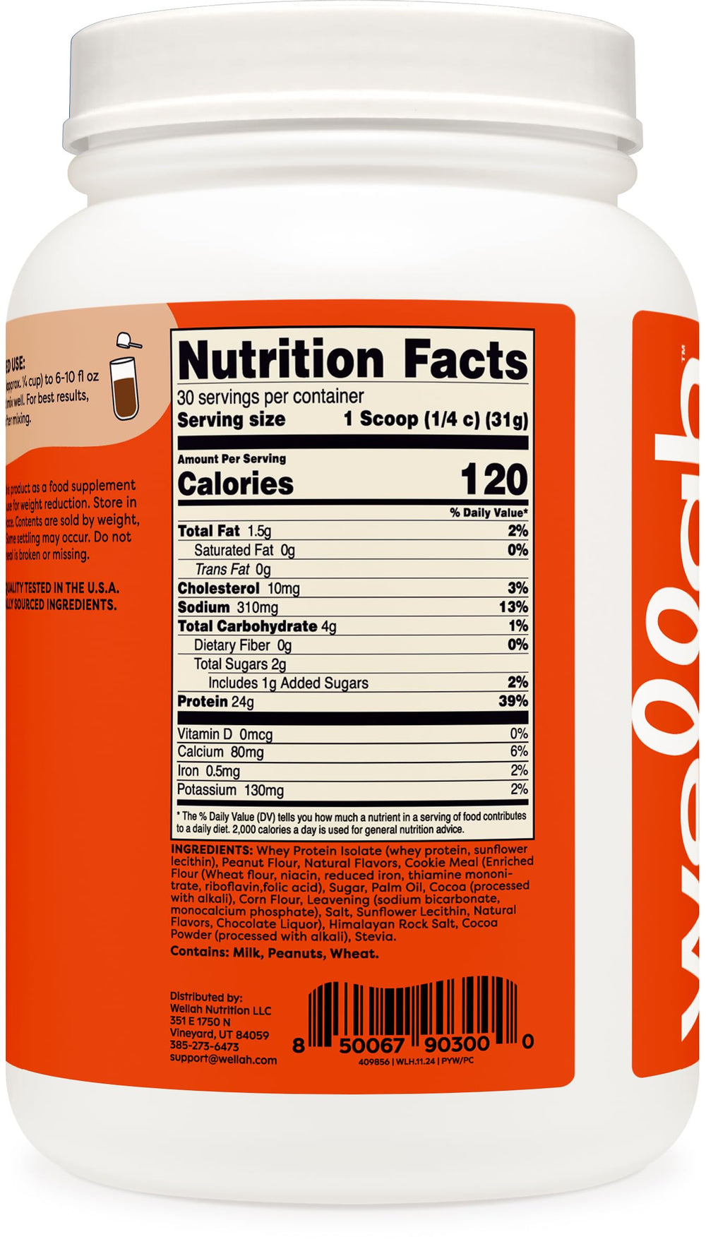 NSF GMP certification badge on Wellah Protein Your Whey packaging indicating quality.