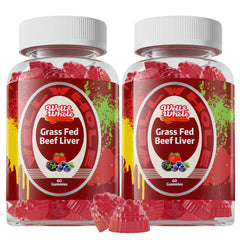 Well&Whole grass-fed beef liver gummies bottle for on-the-go energy.