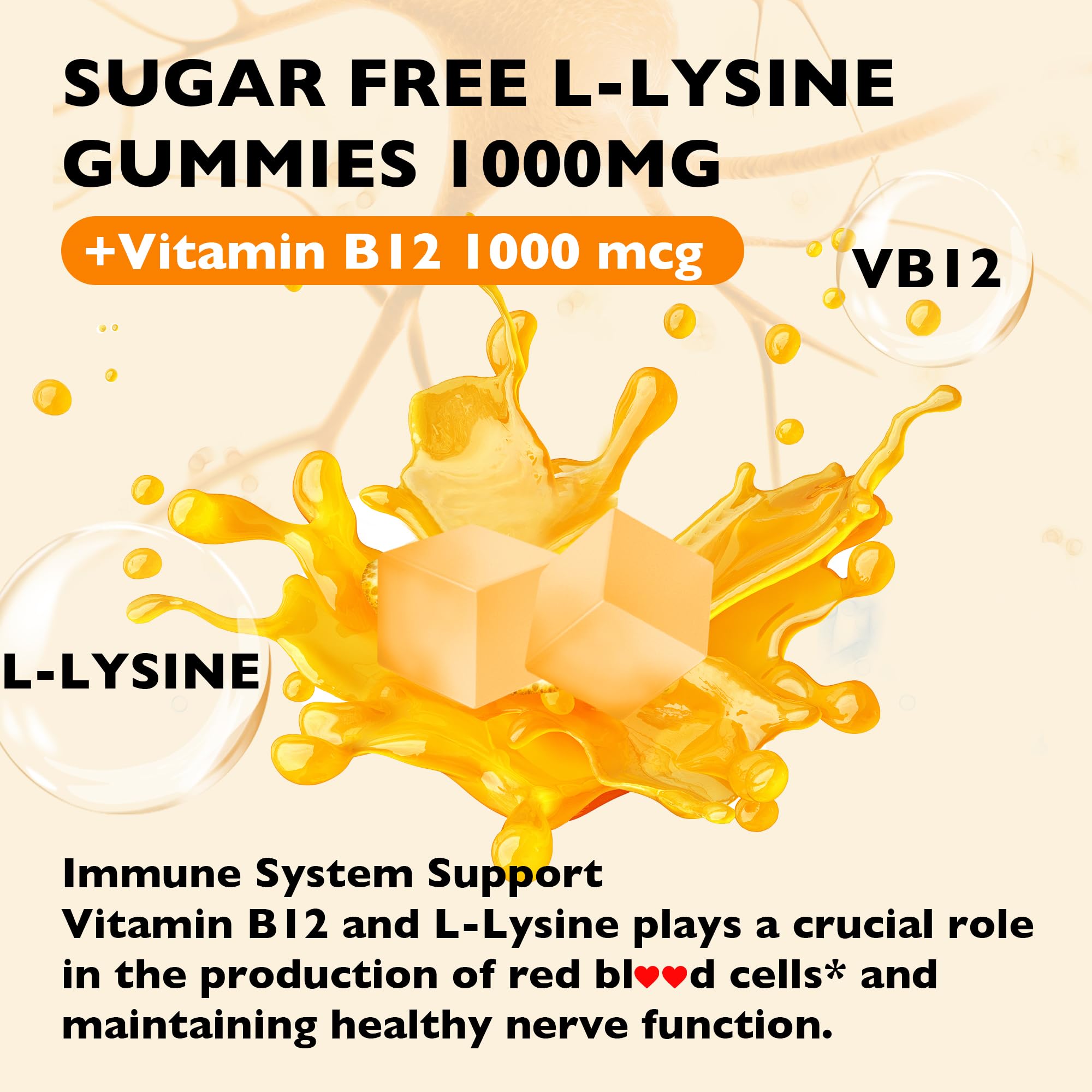 Well&Whole L-Lysine Gummies with B12 label emphasizes high potency and extra energy support