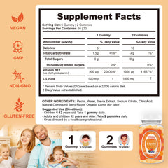 Well&Whole L-Lysine Gummies closeup bottle highlights chewable texture for easy dosing