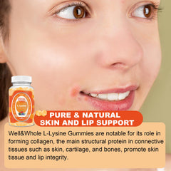 Well&Whole L-Lysine Gummies packaging back shows ingredients and certifications