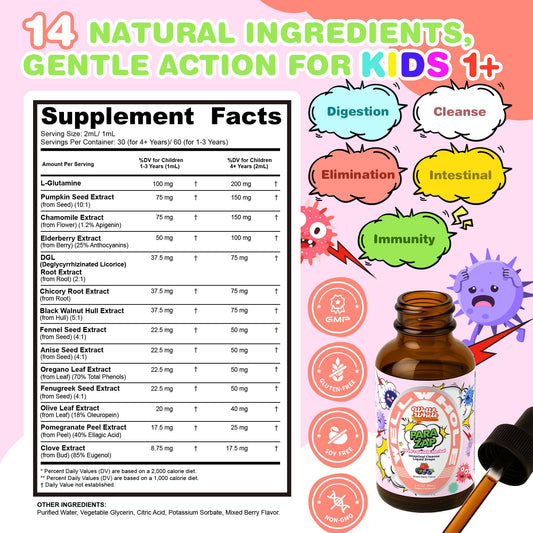 Well&Whole nighttime dosing drops for kids shows simple bedtime use with a dropper.