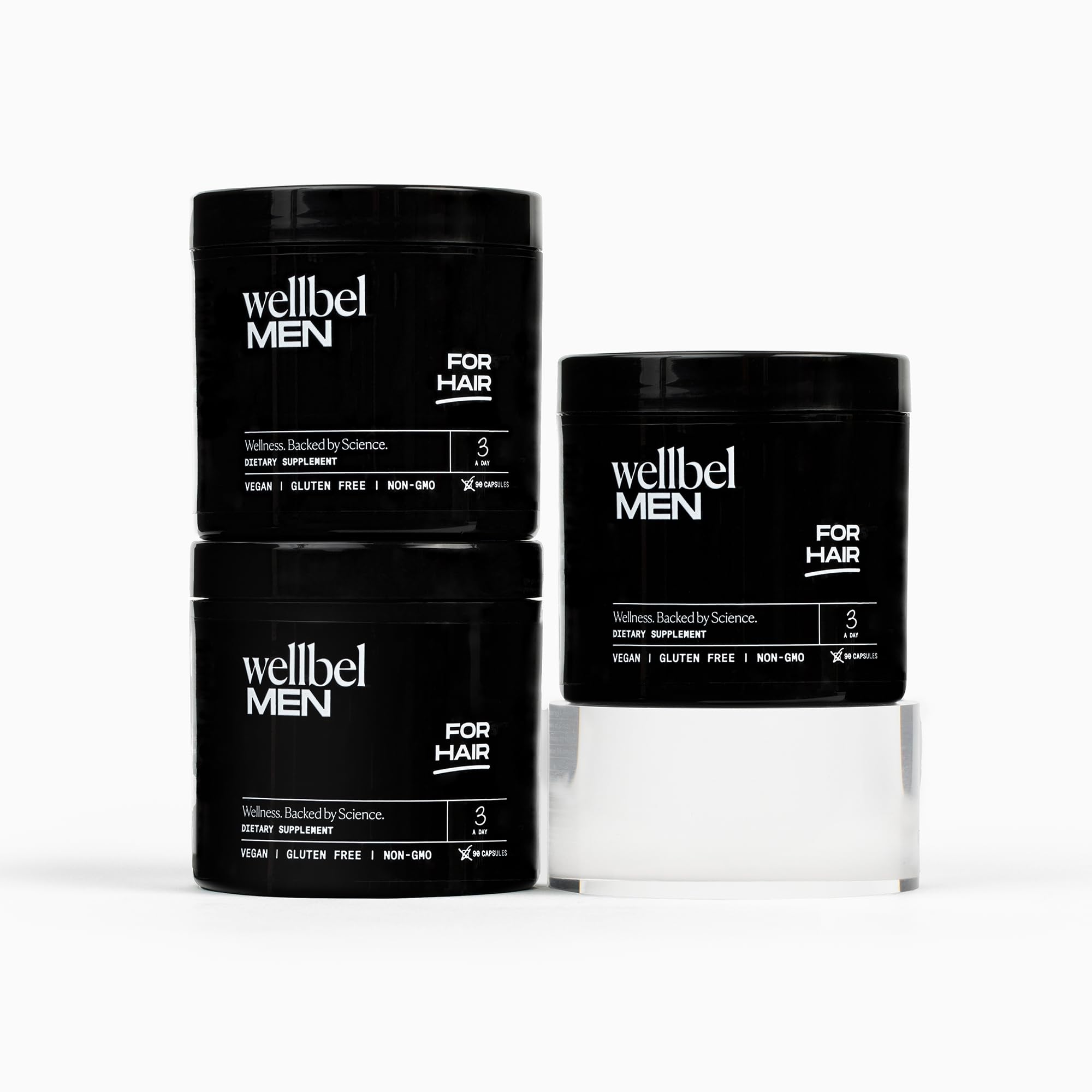 WELLBEL Men supplement bottle front view for daily hair, skin, and nails support.
