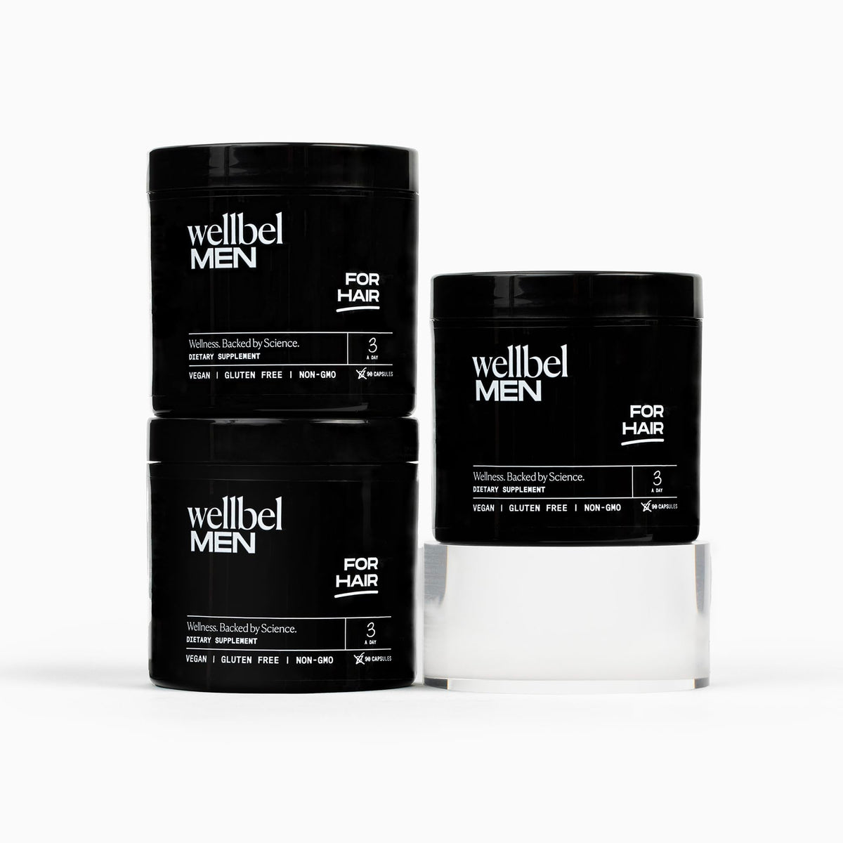 WELLBEL Men supplement bottle front view for daily hair, skin, and nails support.