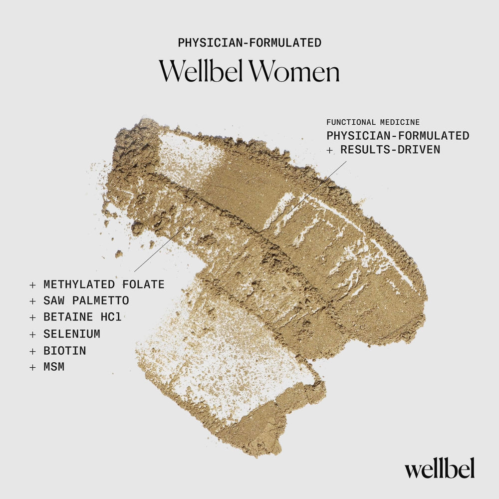 WELLBEL Women Clean vegan formula icon emphasizes plant-based ingredients.