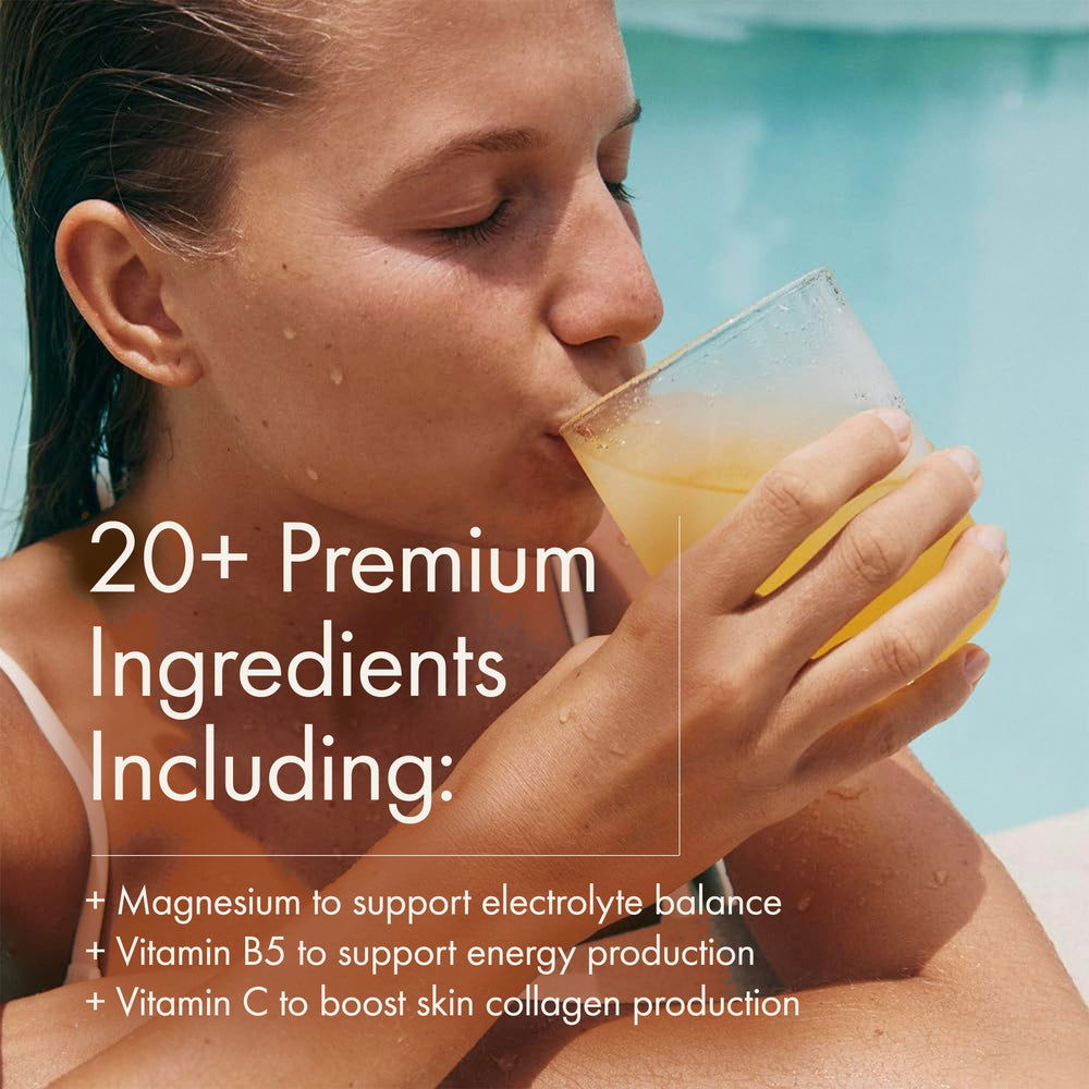 WelleCo HydroProtein Elixir ingredients panel highlights vegan protein and amino acids.