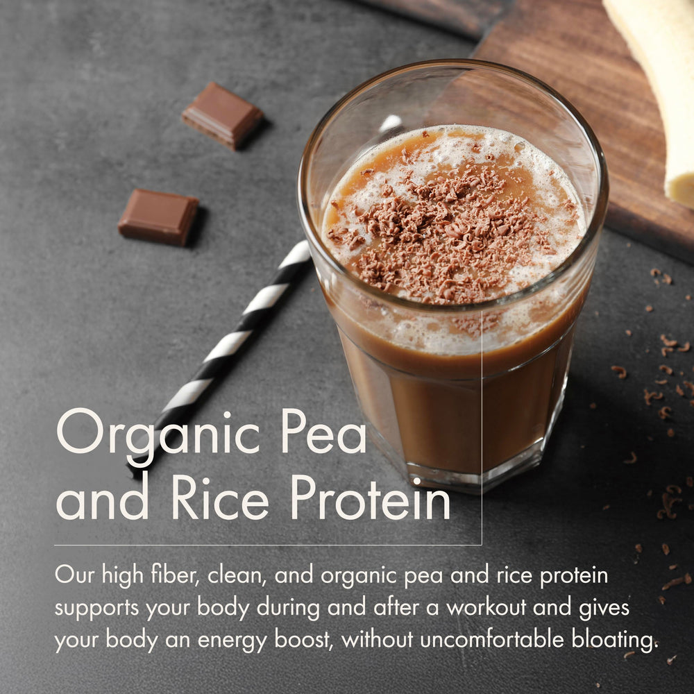 Measuring scoop beside WelleCo protein powder for a morning routine.