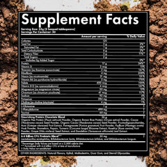 WelleCo chocolate protein powder mixed in glass with smooth texture.