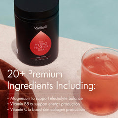 WelleCo HydroProtein Elixir glass of refreshed hydration