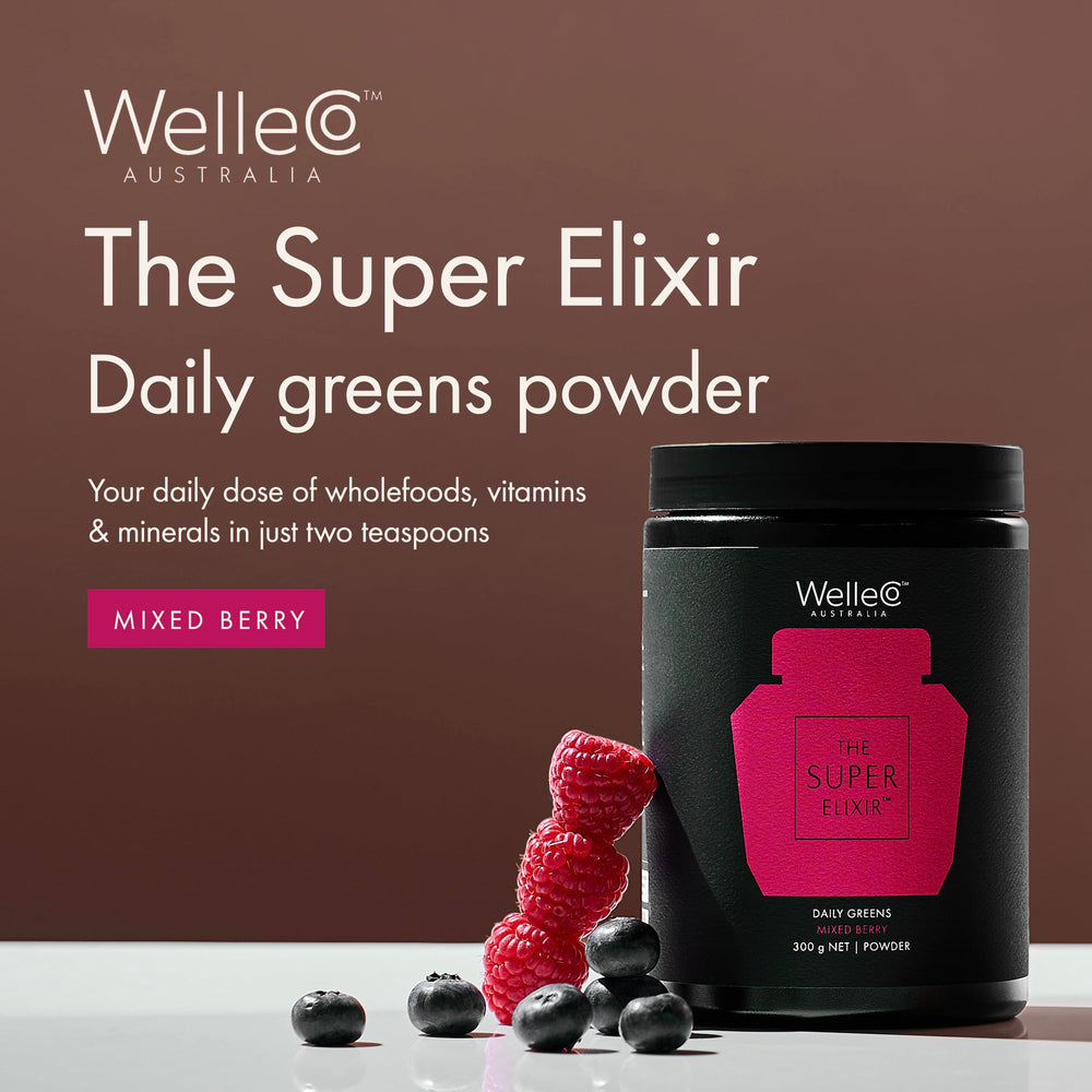 WelleCo The Super Elixir being poured into a glass with water.