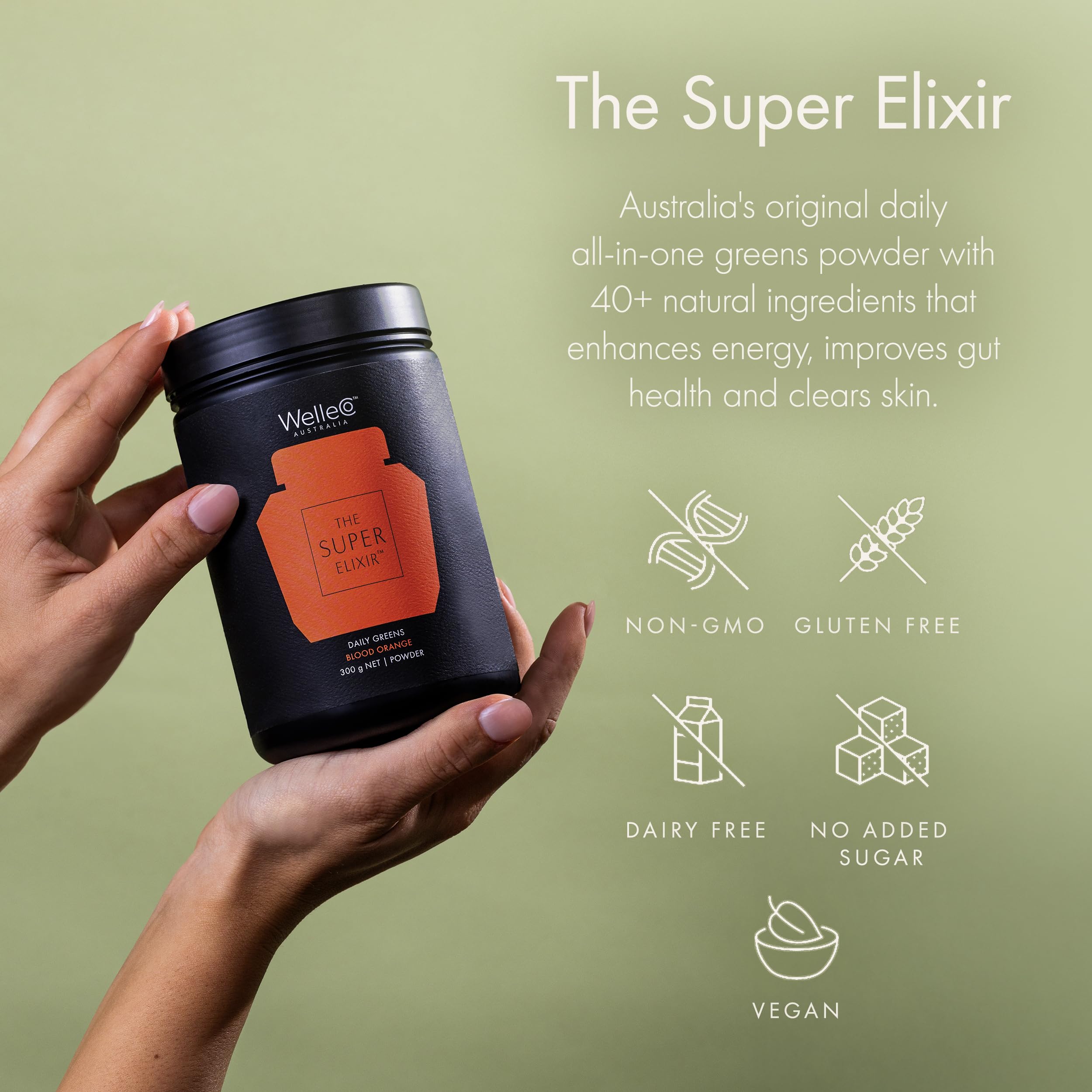 WelleCo shake with powder creates creamy texture for vitality.