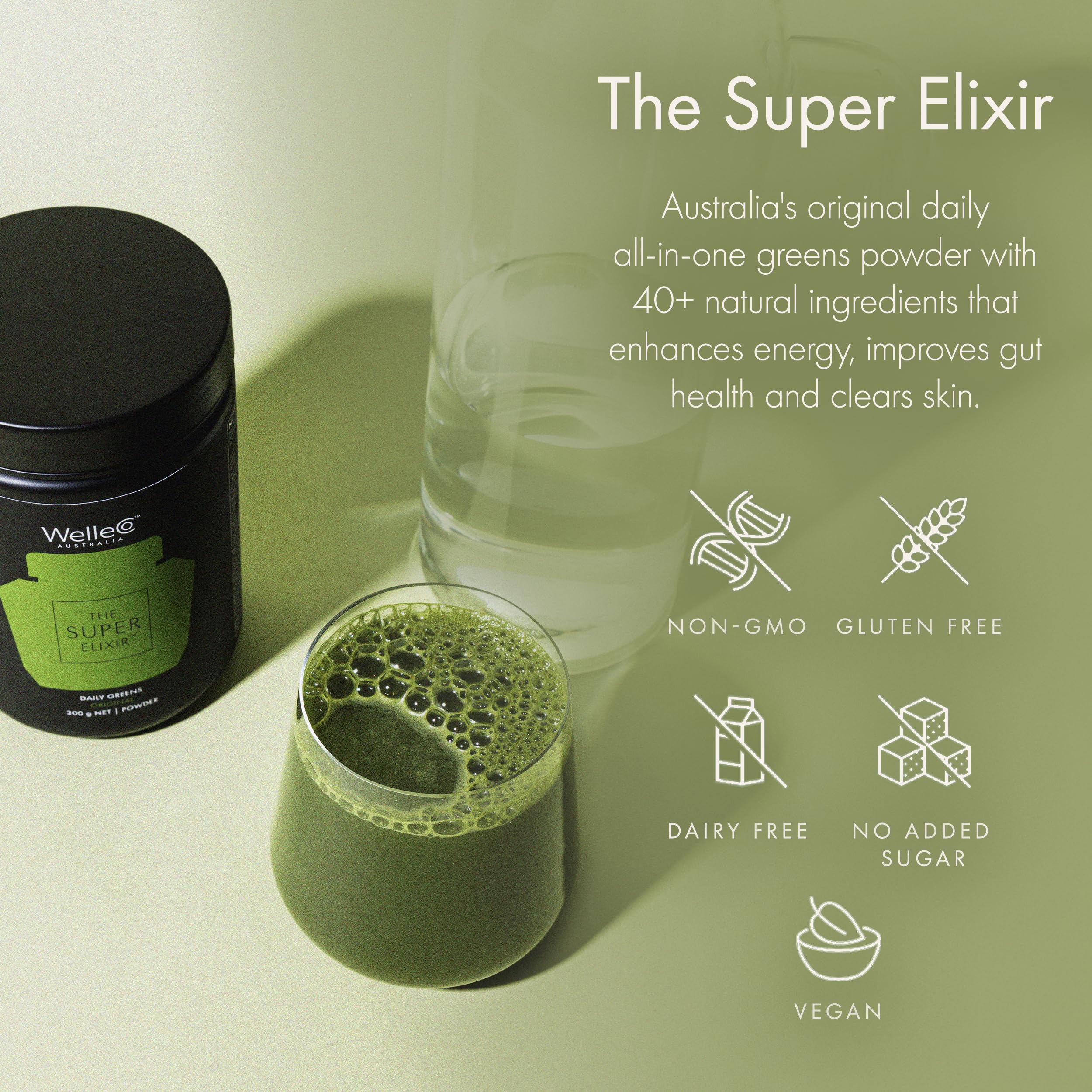 WelleCo Unflavored jar provides a versatile base for smoothies and drinks.