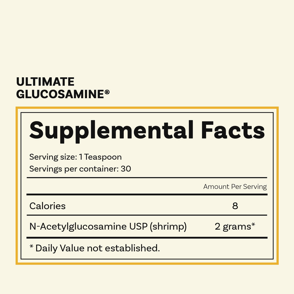 Wellesley Therapeutics Ultimate Glucosamine packaging displayed on kitchen counter