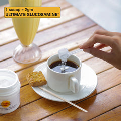 Wellesley Therapeutics Ultimate Glucosamine powder sprinkled on food