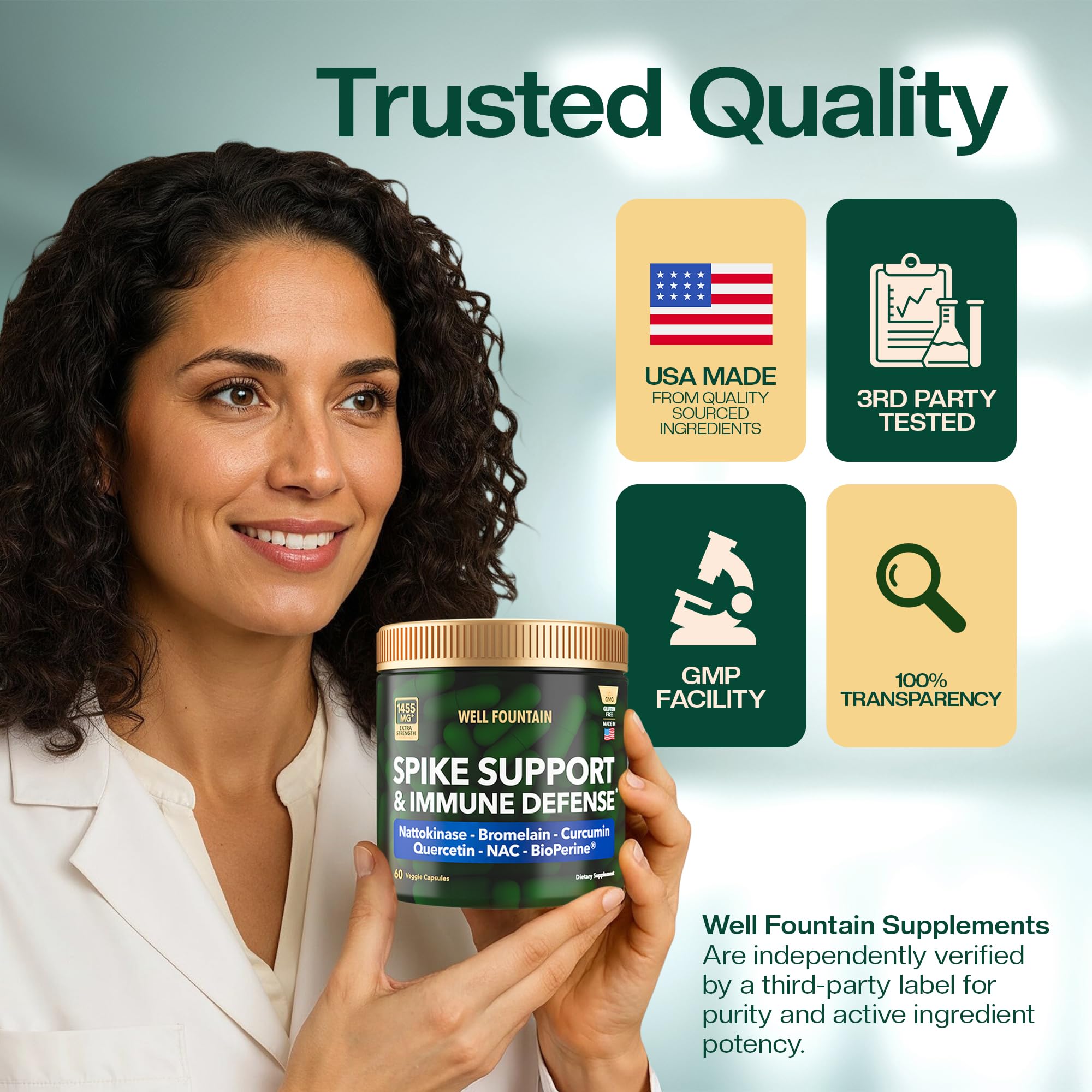 Well Fountain 60 capsules on a clean surface indicating 30-day supply