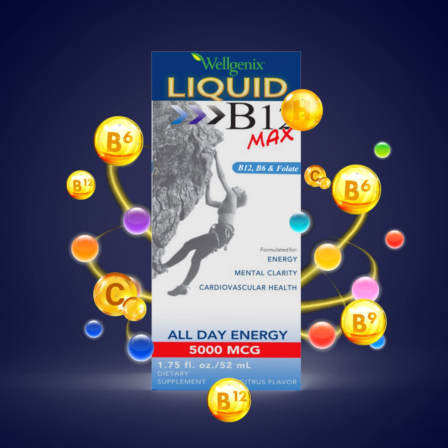 Wellgenix B12 Max liquid dropper dispense shows quick sublingual delivery promising fast absorption