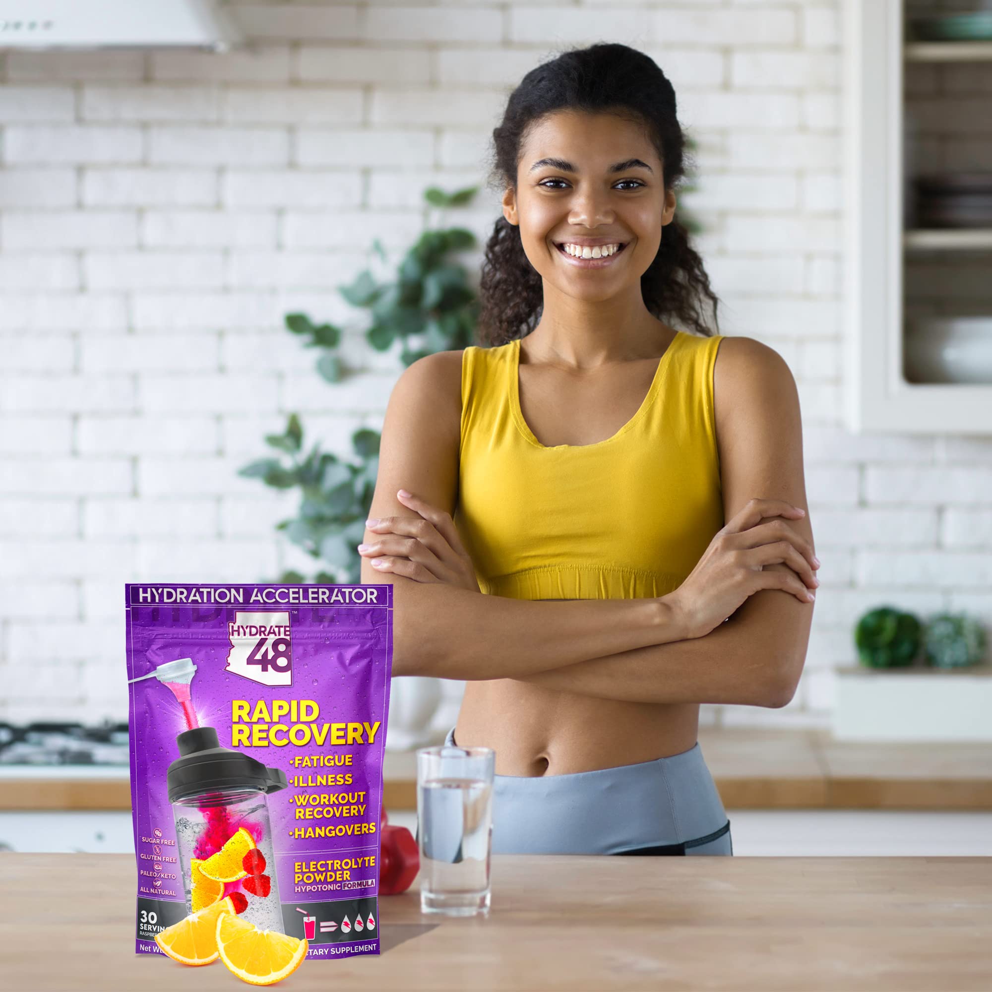 Wellgenix Hydrate48 vegan and gluten-free formula, dairy-free and keto-friendly.