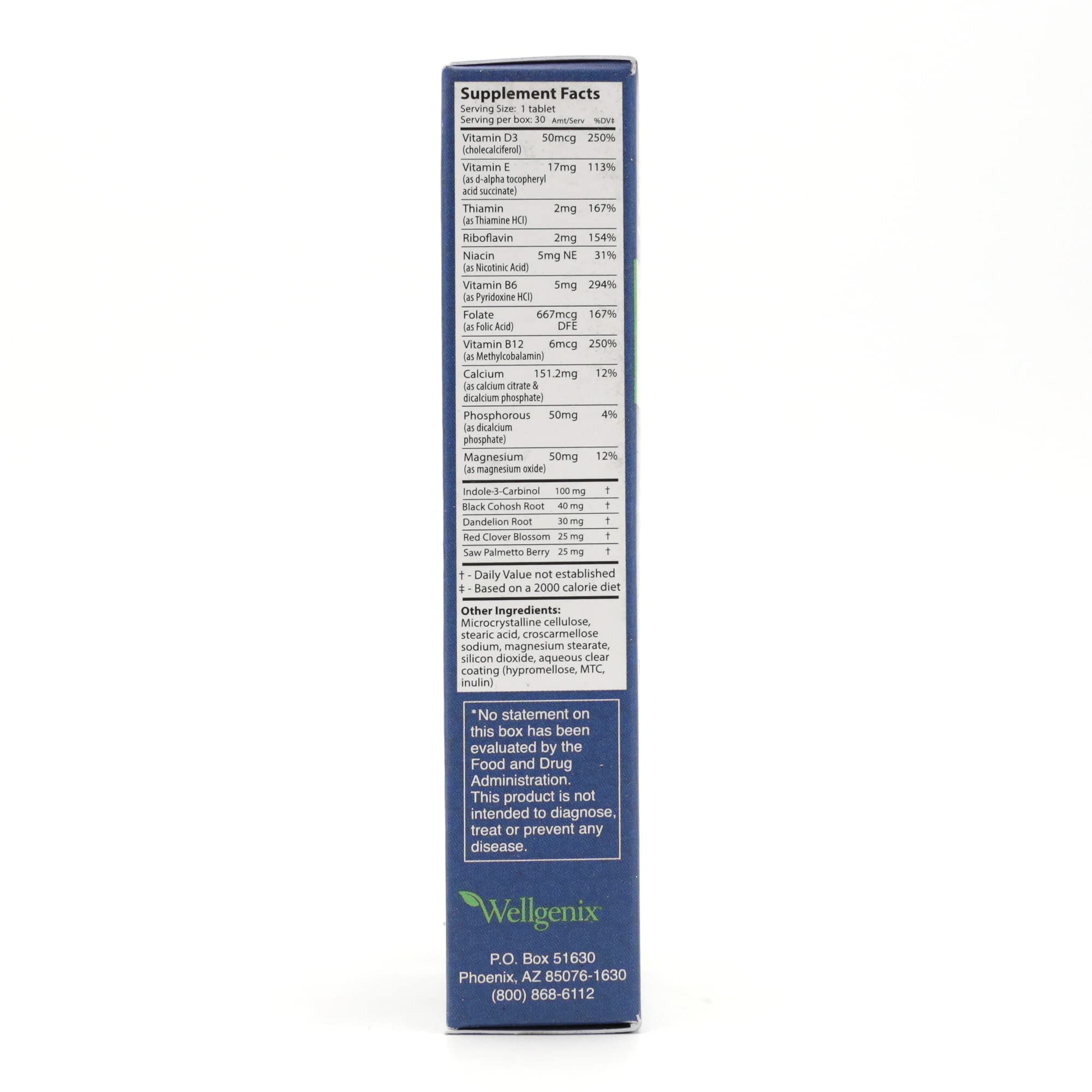 Wellgenix Menocet Plus label details show ingredients