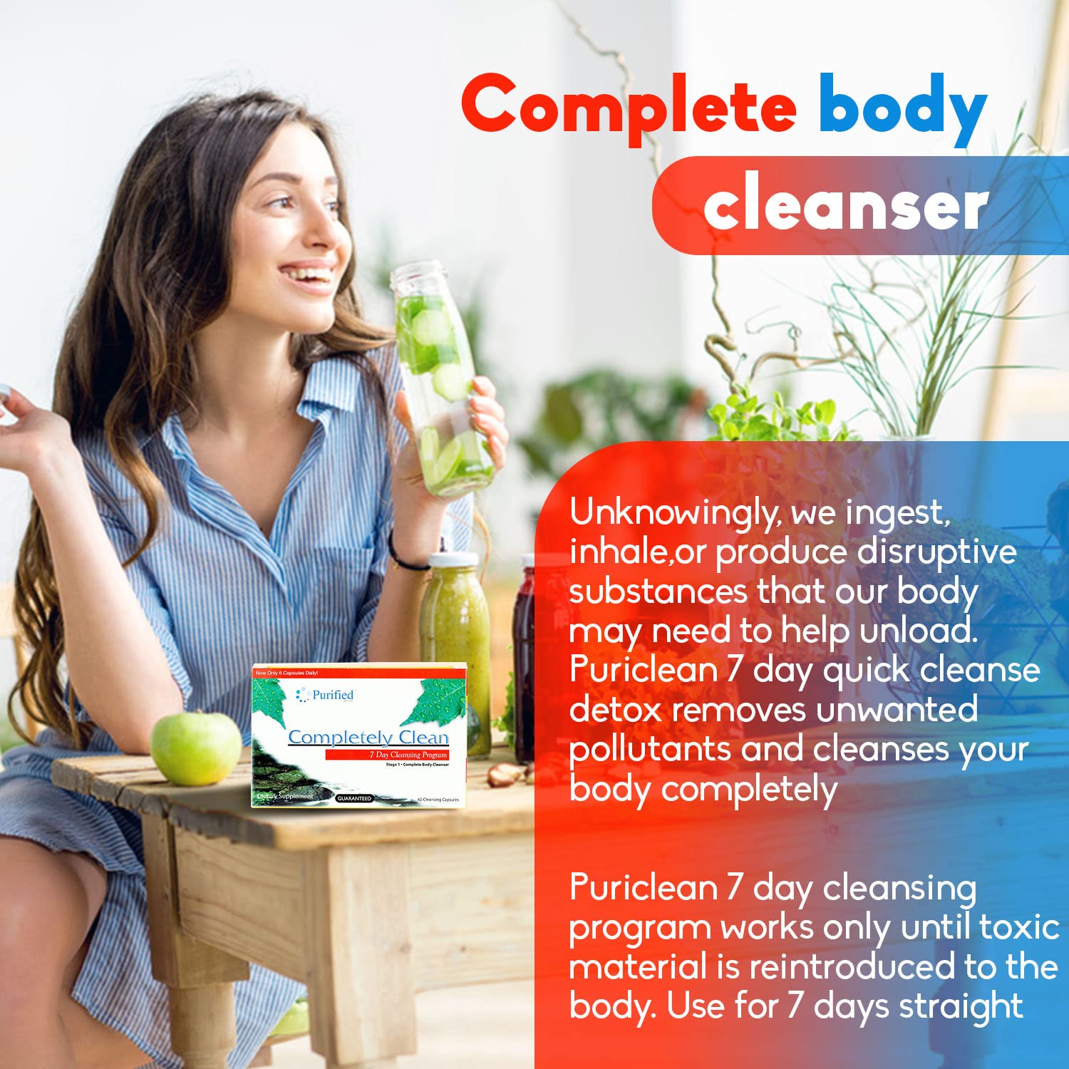 Wellgenix Omni Completely Clean bottle on a kitchen counter during a daily routine