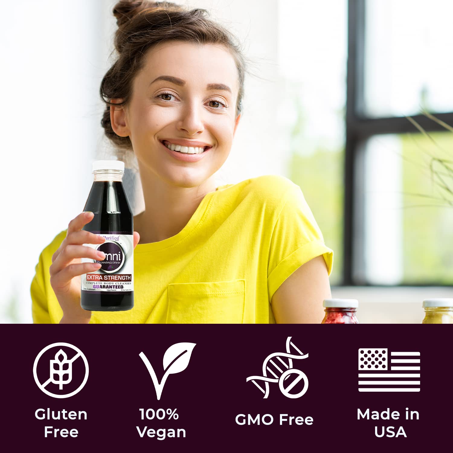Wellgenix Omni Detox grape fruit visual conveys tasty grape-flavored detox experience.