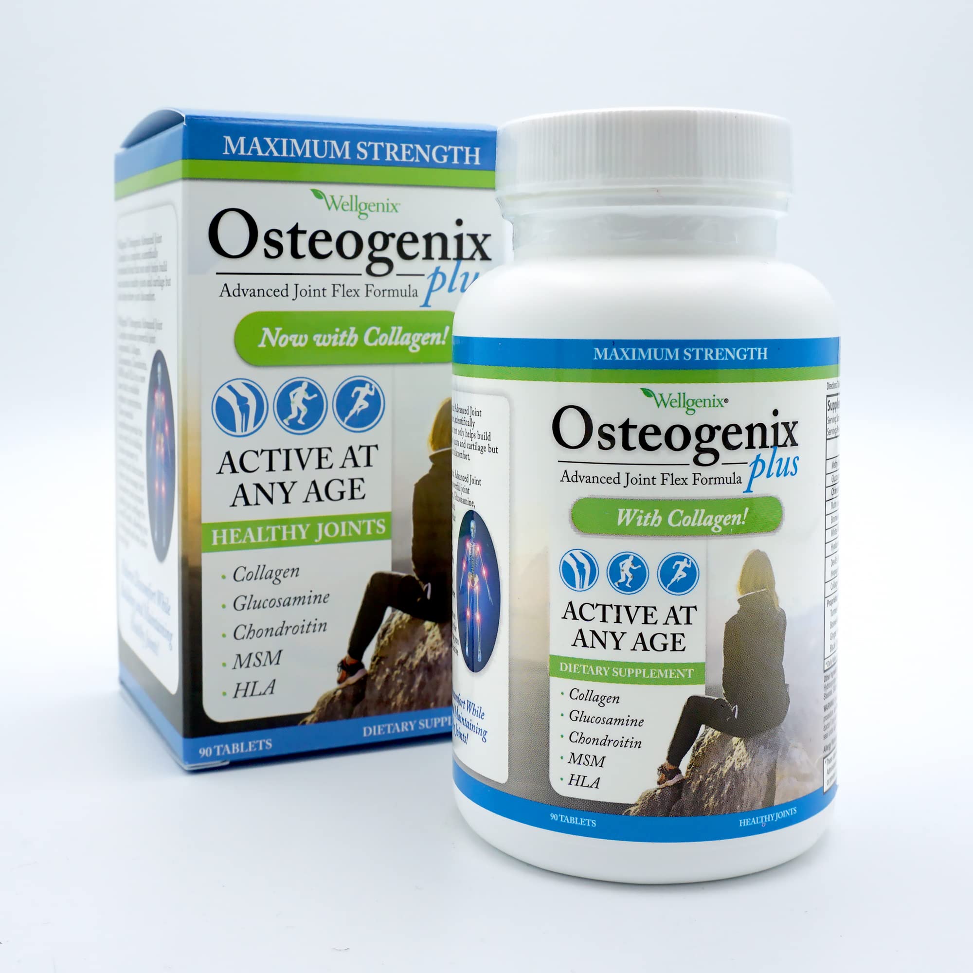 Wellgenix Osteogenix bottle front promotes everyday joint support for easier mobility