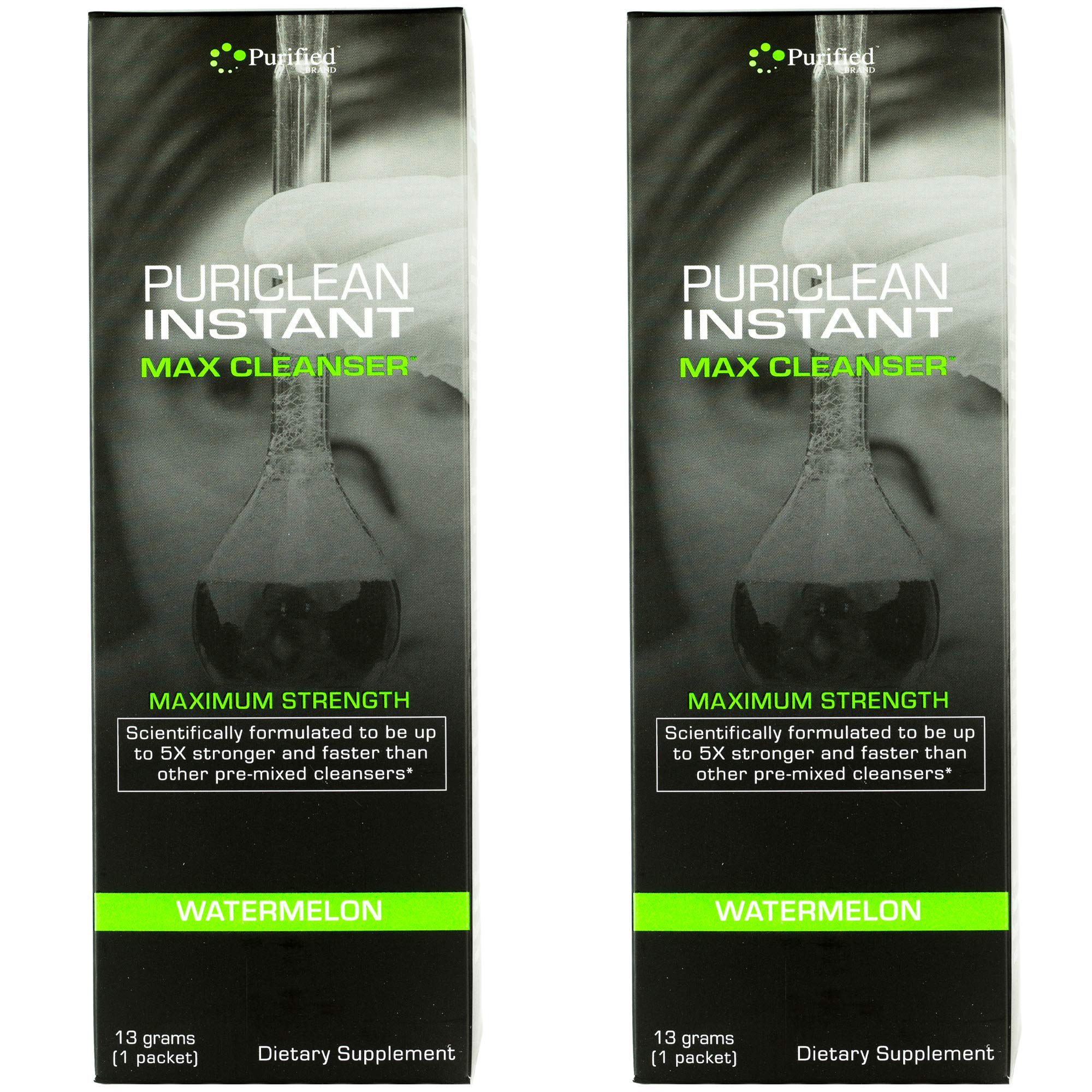 Wellgenix Puriclean bottle front with watermelon flavor for a convenient detox moment