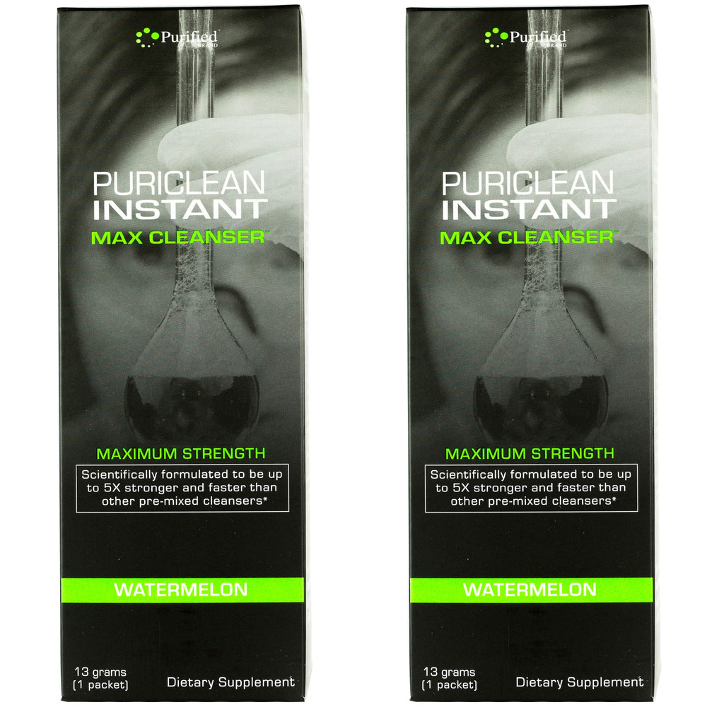 Wellgenix Puriclean bottle front with watermelon flavor for a convenient detox moment