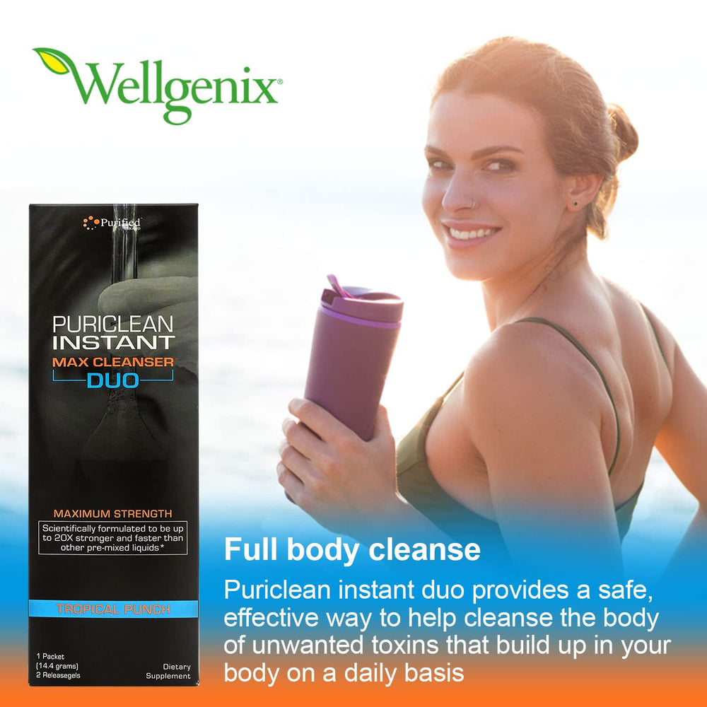 Wellgenix Puriclean duo pack front highlights complete detox duo packaging